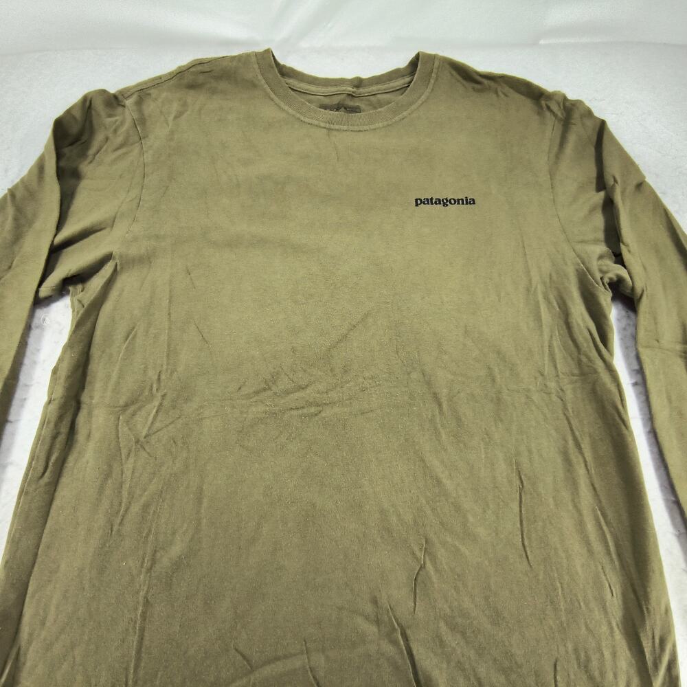 Patagonia Regular Fit Long Sleeve Crew Neck Shirt Mens Size Medium M Green